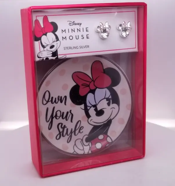 Disney Own Your Style Children Minnie Mouse Stud Earrings & Trinket Dish/Tray