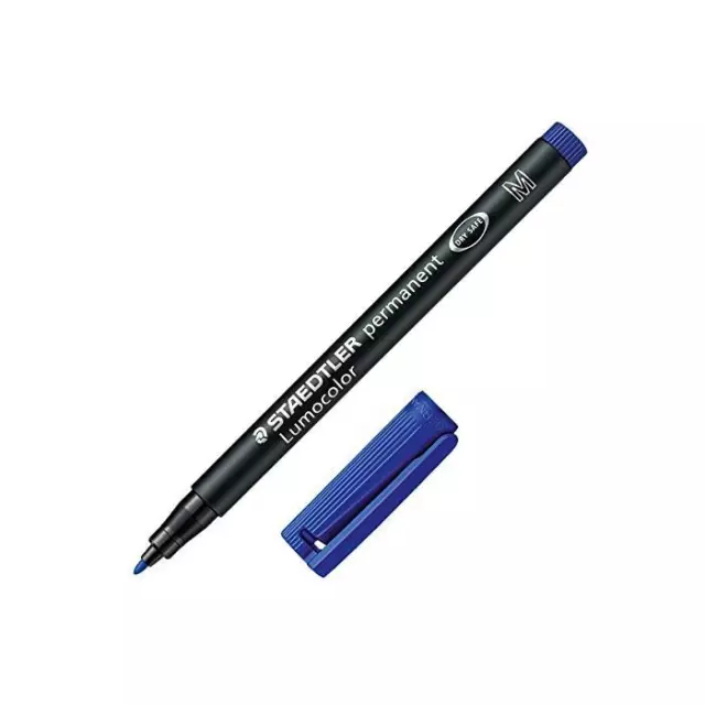 [Ref:317/3-BL] STAEDTLER Marqueur Permanent Lumocolor 317M Pte Moyenne 1 mm Bleu