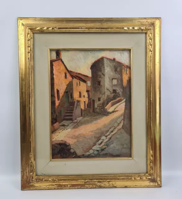 CARLO DOMENICI QUADRO DIPINTO OLIO su Tavola Borghetto Gabbro Opera Storica 1940