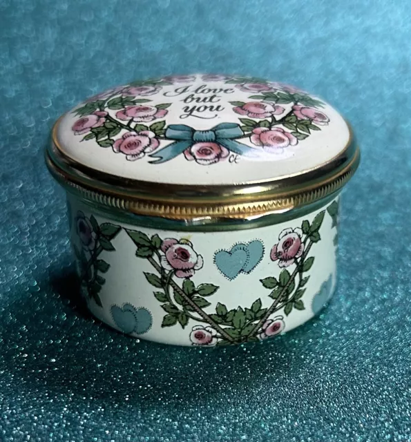 Halcyon Days  1982 Valentines Day I Love But You Enamel Box