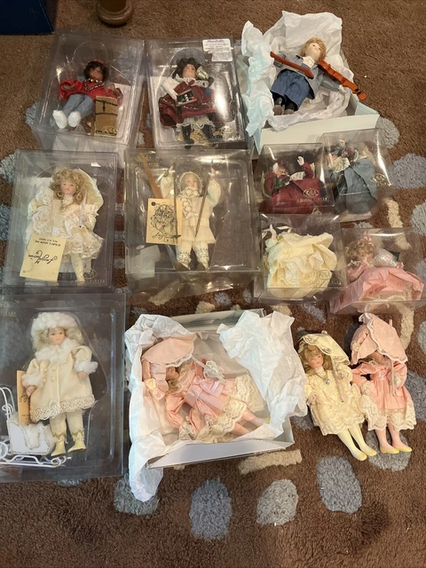 mixed lot of 13 Kurt S. Adler Doll Ornaments KSA Jocelyn Mostrom~Porcelain