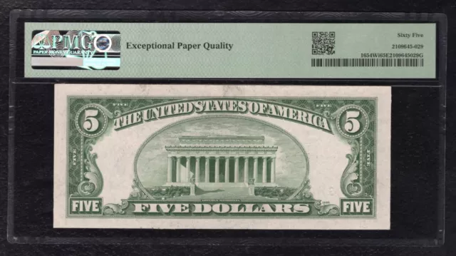 FR. 1654-Wi 1934-D $5 SILVER CERTIFICATE CURRENCY NOTE PMG GEM UNC-65EPQ 2