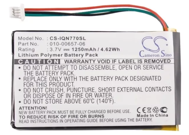 Batterie 1250mAh type 010-00657-06 Pour Garmin Nuvi 770 770T