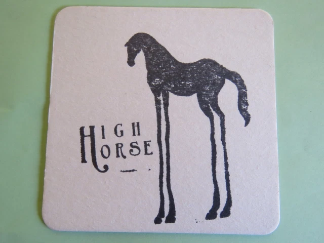 Beer Bar COASTER ~*~ HIGH HORSE Brewing ~*~ Amherst, Massachusetts Craft Brewery
