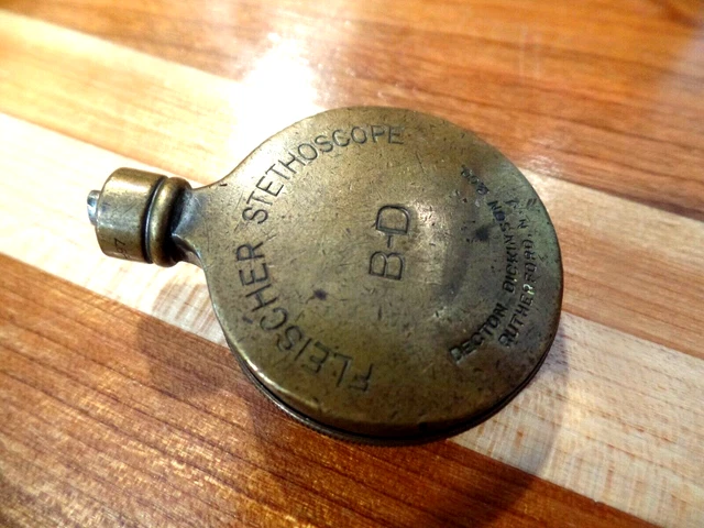 Antique Fleischer Brass Stethoscope B-D Decton Dickinson  Rutherford New Jersey