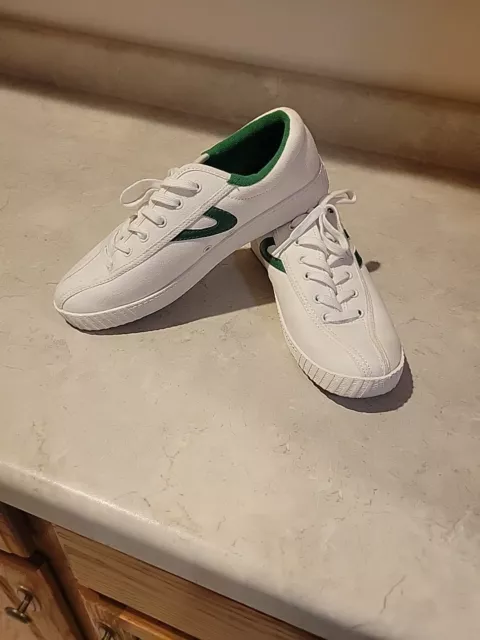 Tretorn Nylite Sneakers Womens Size 7 White Green Canvas Tennis