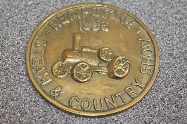 Solid Brass Steam / Vintage rally plaque Rempstone Steam and country Show 1986