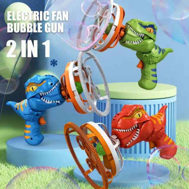 Electric Children's Fan Dinosaur Bubble Machine For Kids Bubble Blower Toy For