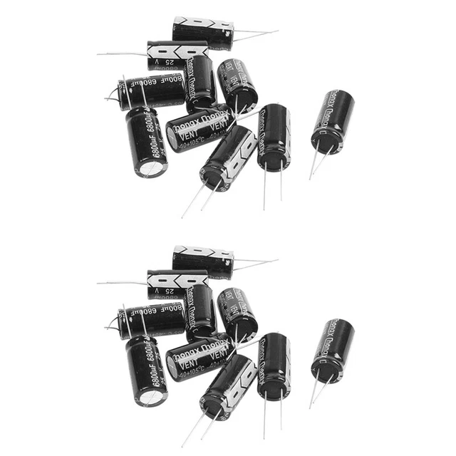20 pz condensatore elettrolitico radiale polarizzato 16 mm x 30 mm 6800 UF 25 V M1C8