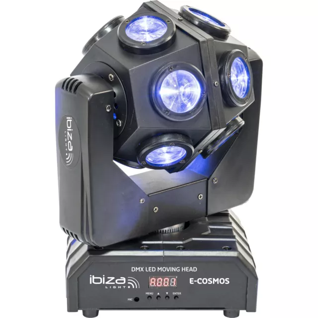 IBIZA E-COSMOS LED Retro Moving Head 12x10 Watt RGBW Party Disco DJ Club Show 2