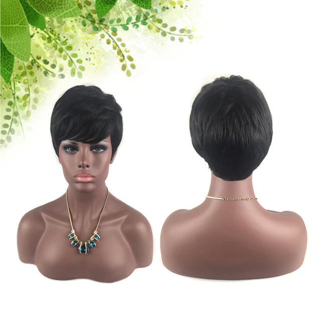 Girl Hair Wig Women Synthetic Wigs Black Short Straight Miss
