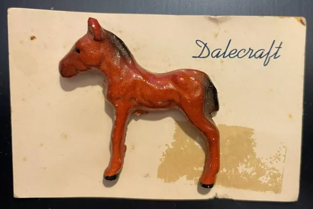 Dalecraft Painted Metal Horse Foal Pin 1950's HTF Vintage Free Shipping So Cute!