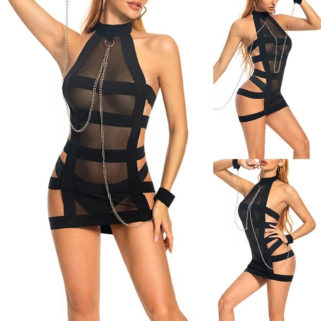 Support femme col ouvert dos bodycon mini robe soirée fête clubwear