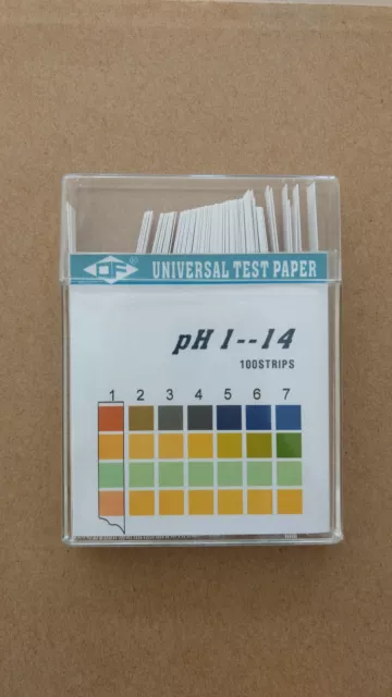 Indikatorpapier pH 1-14 universal Lackmuspapier 100 Stück Teststreifen pro Box