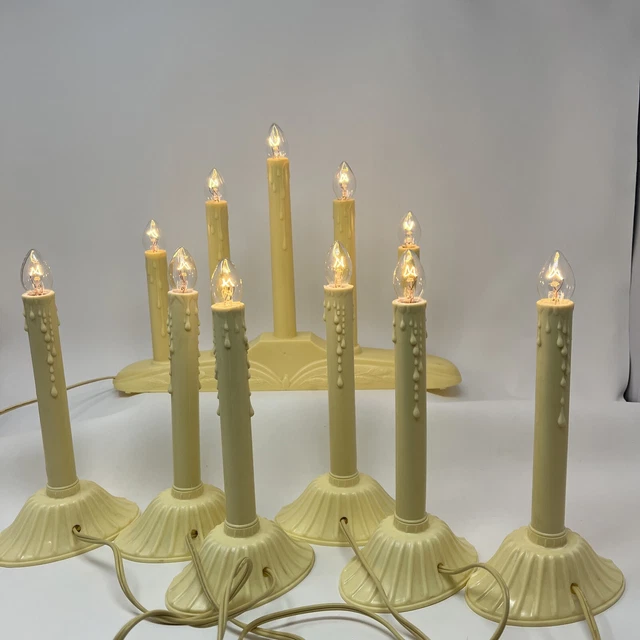 VINTAGE NOMA CHRISTMAS Window Candles 5 Electric Plastic Drip 6 single