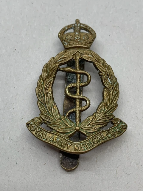 ORIGINAL WW2 BRITISH Army Kings Crown Cap Badge - Royal Army Medical ...