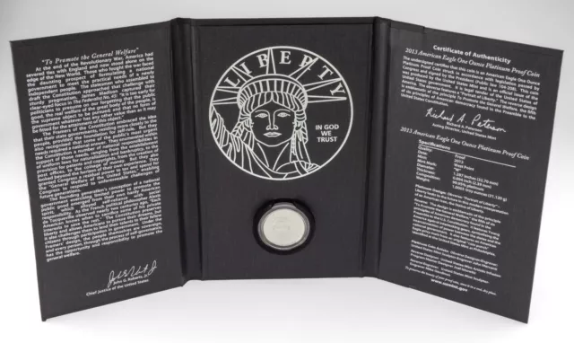 2013-W Platinum Proof 1 Oz. American Eagle Preamble Series w/ Box and Papers