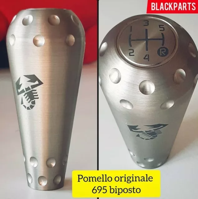 Pomello Abarth BIPOSTO cambio per 500/595 in alluminio Schema marce laserizzato