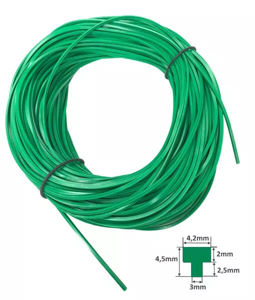 Profilo guarnizione "T" 4,2X4,5X3 silicone verde 70SH X 100mtl. | SIL70T4-45 100