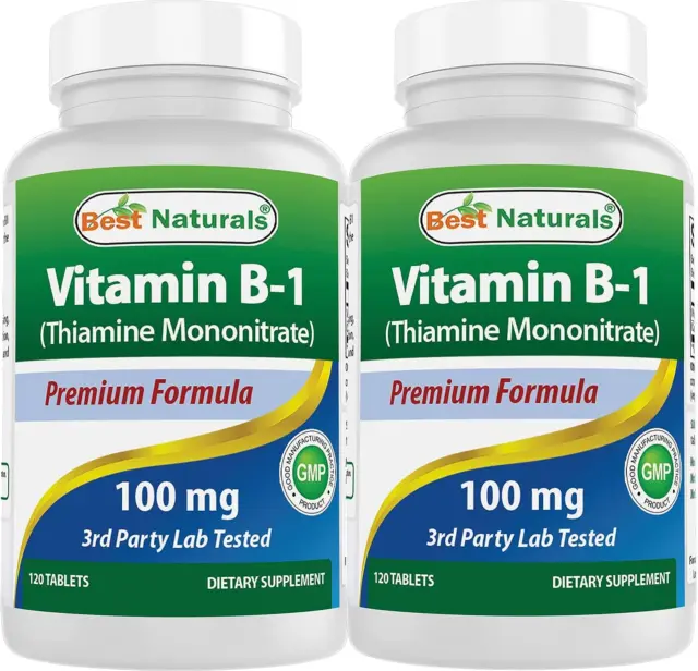 Best Naturals Vitamin B1 as Thiamine Mononitrate 100 Mg 120 Tablets (120 Count (
