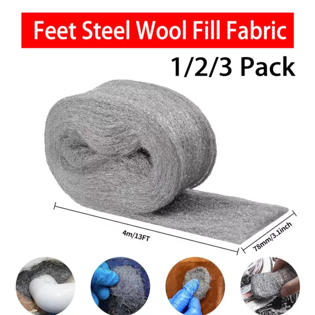 4M Steel Wire Wool Pads Quality Grade 000 Fine For Rats Mice Smoothing Sanding