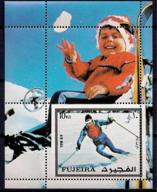 Fujeira 1972 Innsbruck Winter Olympics Sports Olympic Games Skiing m/s MNH