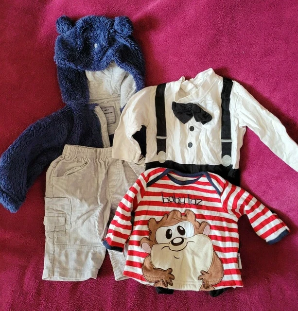 Pacchetto abbigliamento bambini età 0-3 mesi x4 articoli - pantaloni - maglione - t-shirt