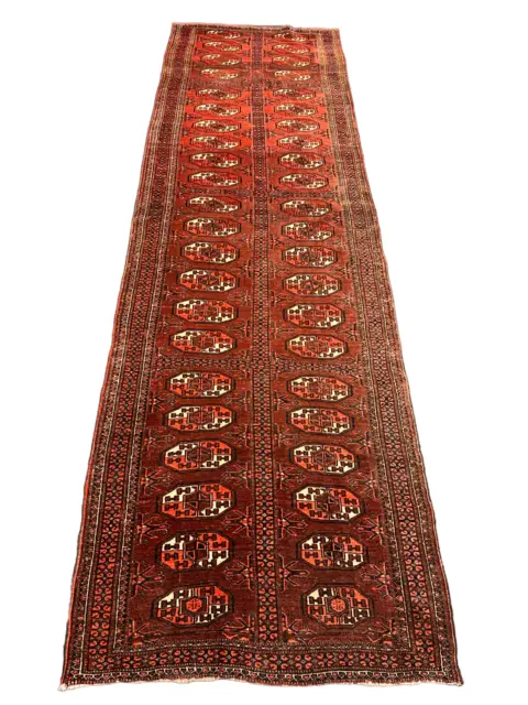 Antiker Handgeknüpfter Perser Orientteppich Jomut Buchara 322x97cm