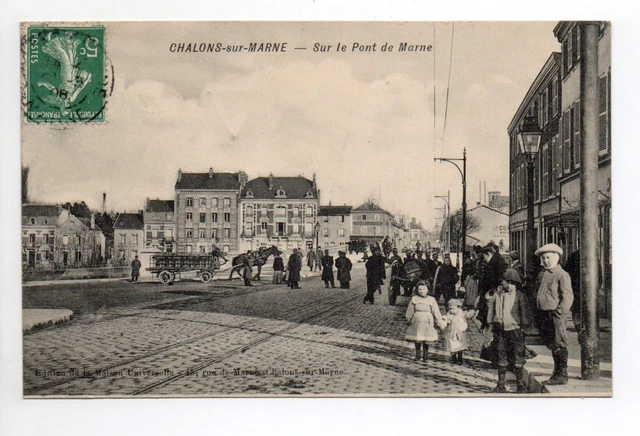 CHALONS Chalons en champagne Marne CPA 51 sur le pont de marne