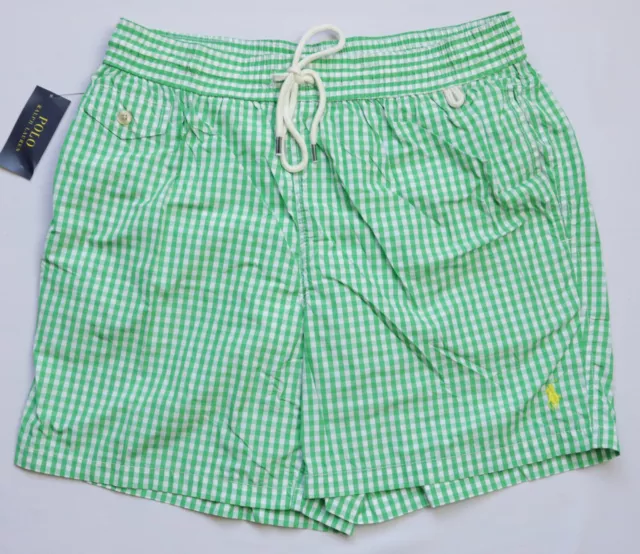 Ralph Lauren Traveler Gingham Swim Trunk Shorts mens size L Large 710540078 3