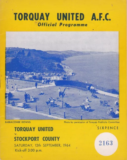 Torquay United V Stockport County  4Th Division 12/9/64