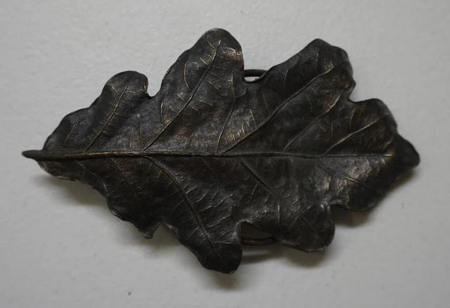 Oak Leaf Brass Belt Buckle by Bergamot Brass Works 1974 (D108)