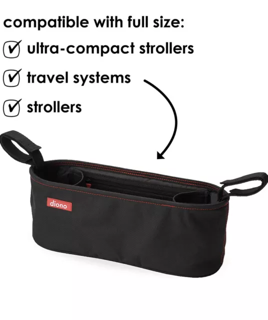 Stroller Organizer Bag With Insulated Cup Holders.  Black/ NEW!