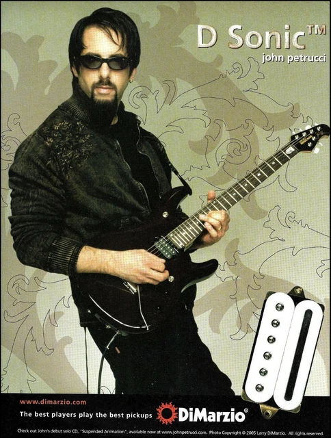 John Petrucci Dream Theater DiMarzio Guitar Pickups 2005 ad 8 x 11 advertisement