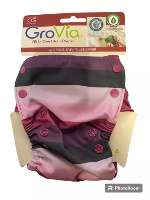 GroVia Reusable All in One Snap Baby Cloth Diaper (sugar rush)