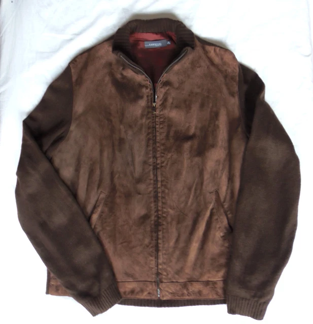 Cortefiel Collection 100%Autentico Chaqueta Marron. Lana Piel Bolsillos  Talla L