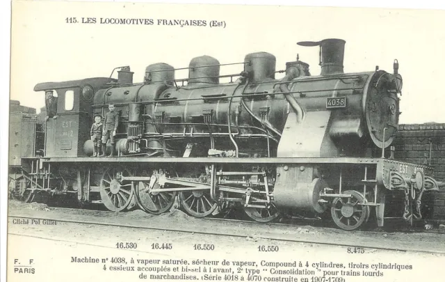 Cpa Les Locomotives Francaises_Machine N°4038 Pour Trains Lourds De Marchandises