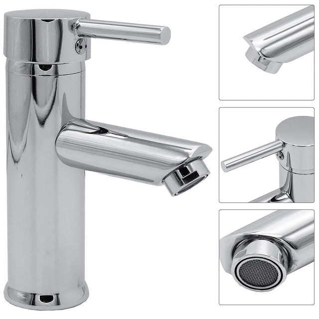 Rubinetto Lavabo Solo Acqua Fredda - Acciaio Inox Spazzolato Con Tubo 50 Cm, Design A Pressione - Foto 7