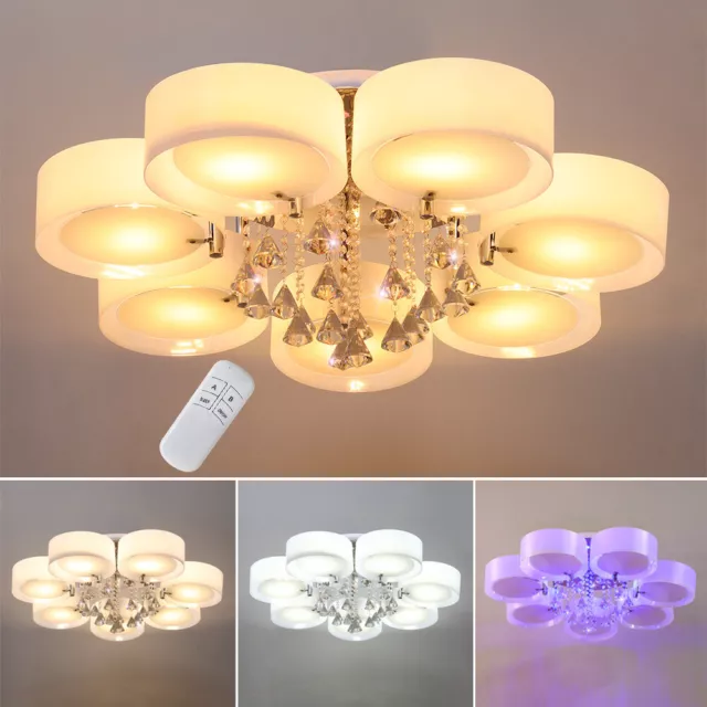 LED Crystal Ceiling Light Chandelier Lamp Kitchen Bed Modern Living Room Lights