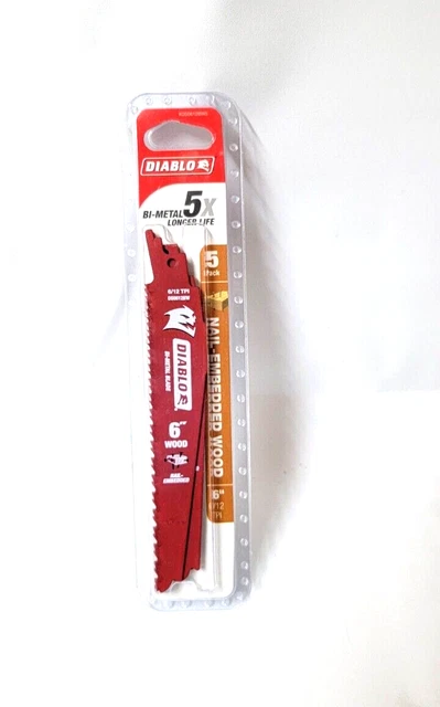 Diablo Demo Demon DS0612BW5 Reciprocating Saw Blades-5Pk., 6in. Fast Shipping!!!