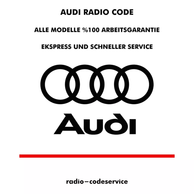 Audi Radio Code - Alle Modelle mit AUZ-Seriennummer - Sofortige Lieferung - 7/24