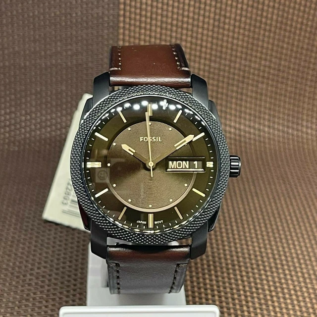 Montre townsman twist multifonction sales en cuir brun foncé