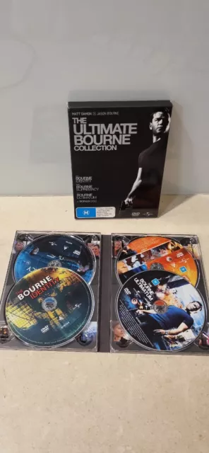 The Ultimate Bourne Collection DVD 4 Disc Set Matt Damon Chris Cooper Region 4