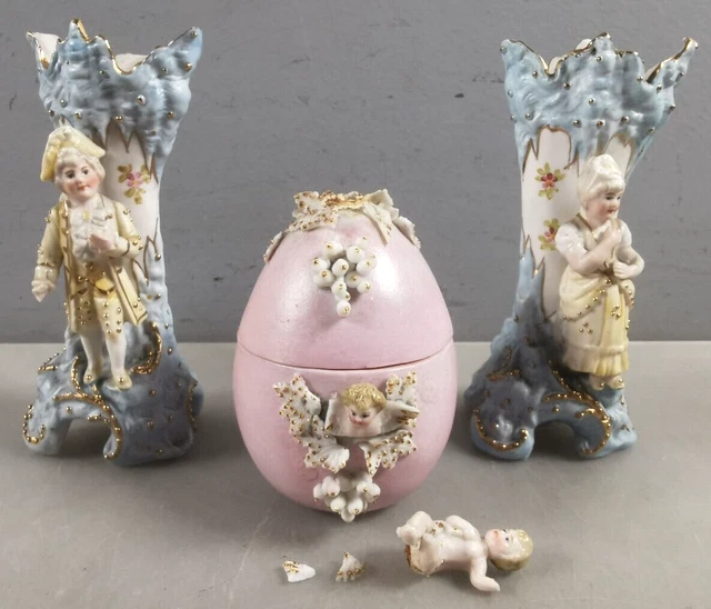 Œuf En Porcelaine - Boîte à Bijoux Ou Objet De Décoration Vintage