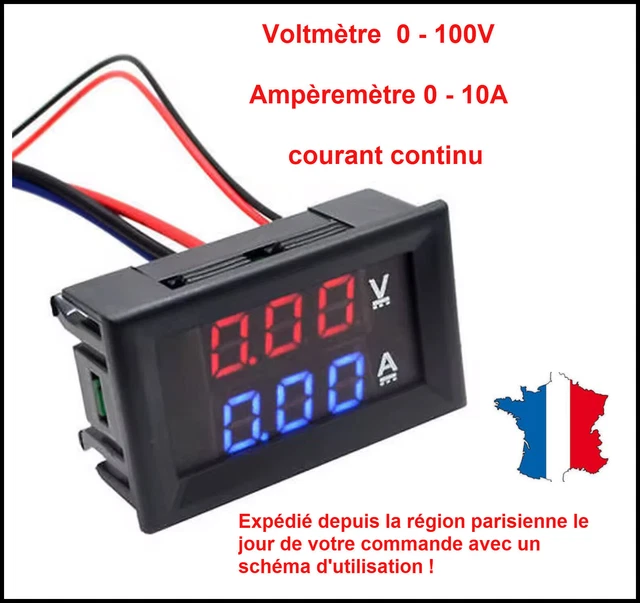 Testeur Voltmètre Ampèremètre Numérique LED Avec Shunt - Pour Mesures électriques, Neuf