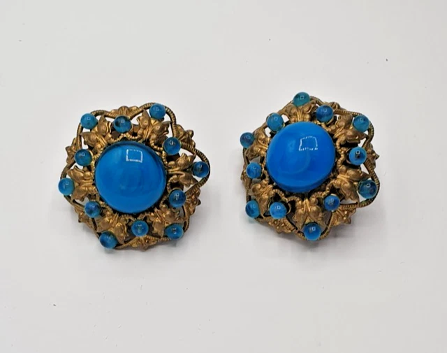 Boucles D'oreilles Clips Anciennes Biche De Bère - Occasion - Fermoir Clips
