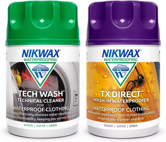 Nikwax TECH WASH & TX.DIRECT Twin Pack, Clean and Proof, Cleaning and Value Pack