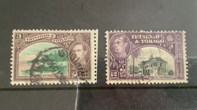 Trinidad & Tobago king George VI British empire stamps used