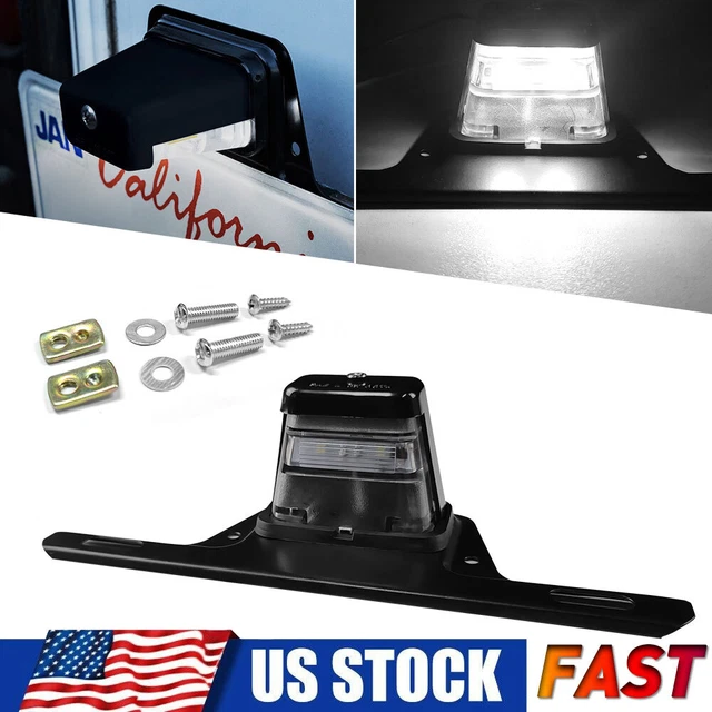 Black 12V DC Bracket-Mount DOT LED License Plate Light for Trailer UTV ATV Truck