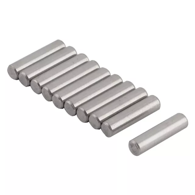 Round Solid Straight 304 Stainless Steel Dowel Pins 3mm x 12mm 10Pcs